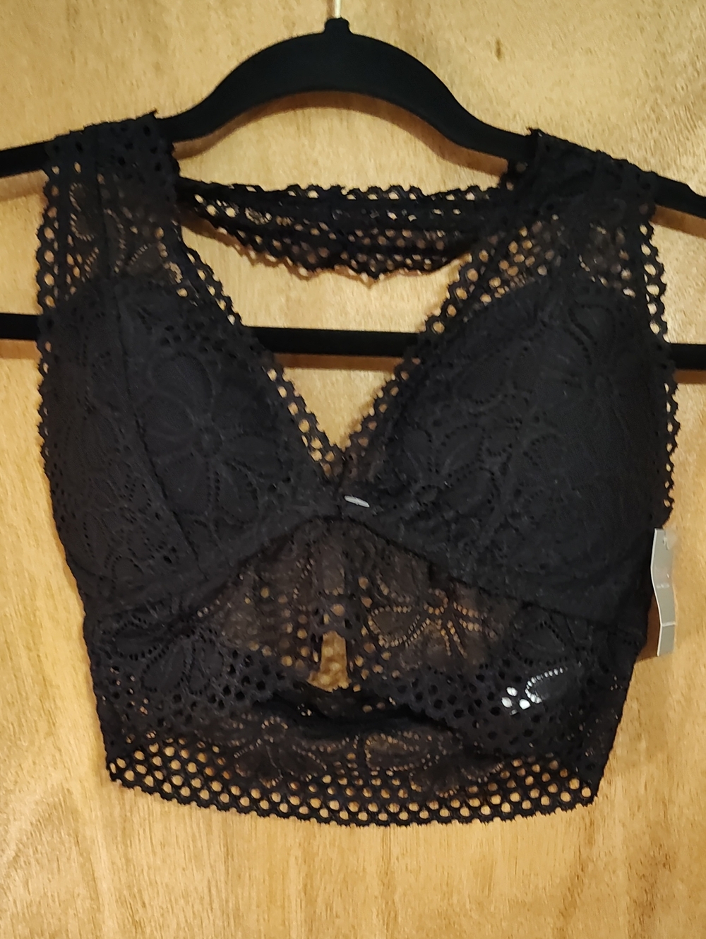 ✨NWT✨ True 🤍 By Rue 21 Lace Bralette Black Floral Stretch Halter Lined Size Med